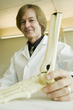 Dr. Michael Brage with foot model