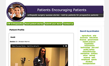 orthopedic patient success stories website